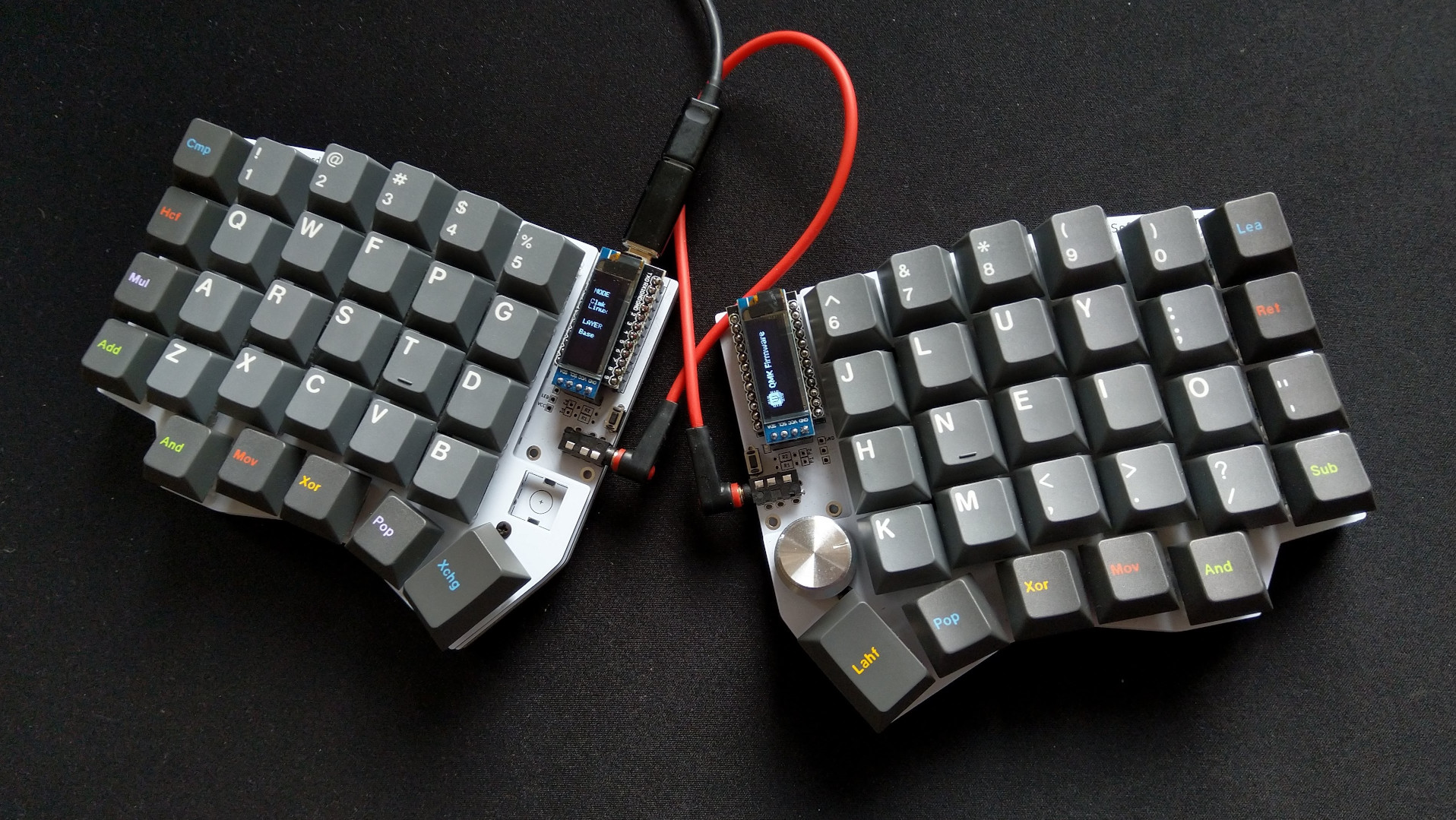 Image of flat split keyboard with limited keys