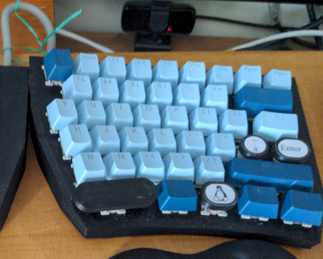 Photo of the right panel of a home-made split keyboard
